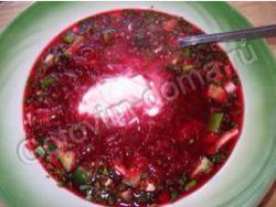 Cold soup (borshchok)