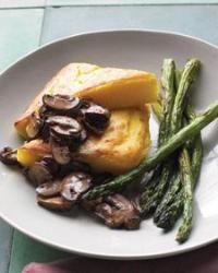Polenta Wedges with Asparagus and Mushrooms