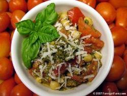 Garbanzo, Tomato and Pesto Salad