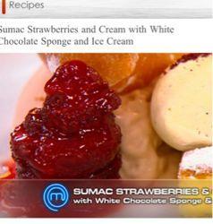 Sumac Strawberries and Cream with White Chocolate Sponge and Ice Cream