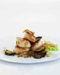 Warm Scallop Salad with Muchrooms and Zucchini