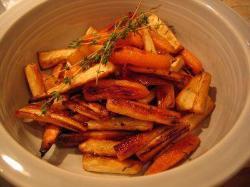 Roasted Parsnips and Carrots with Thyme