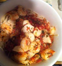 Linguine with Red Shrimp and Scallop Sauce