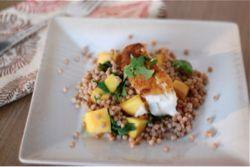 Moroccan Fish with Mango and Whole-Grain Pearl Couscous