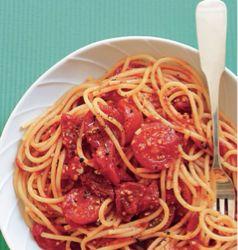 Spaghetti with Three-Tomato Sauce.