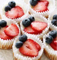 CUPCAKES - Red, White and Blueberry Cheesecake Cupcakes
