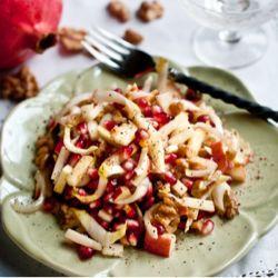 Endive Pomegranate Salad with Maple Mustard Vinaigrette (Raw foods)