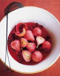 Cranberry-Poached Pears