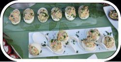 DEVILLED EGGS WITH SALMON AND CHIVES