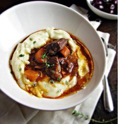 French Beef Stew. With Garlic Mashed Potatoes