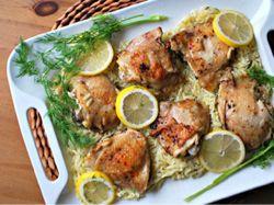 Lemon Roasted Chicken With Dilled Orzo