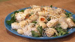 Barbecued Calamari Noodle Salad With Lychee Dressing