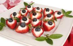 Red, White & Blue Stuffed Strawberries