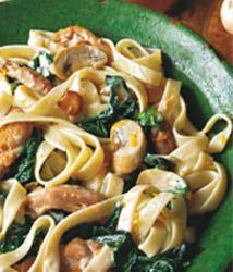 CHICKEN - PAN FRY - Fettuccine with Chicken, Spinach, and Creamy Orange Sauce