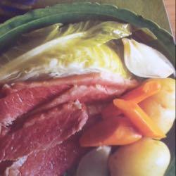 Corned beef and cabbage Irish boiled dinner)