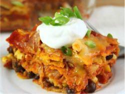 CHICKEN - CASSEROLE - Mexican Lasagna :]>