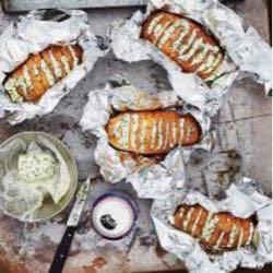 Grill-Baked Potatoes with Chive Butter (Food & Wine)