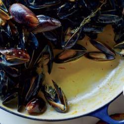 Mussels with Saffron & Citrus (Food & Wine)*