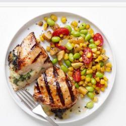 Pepper-Jack Chicken with Succotash (Food Network)