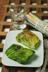 SAVOY CABBAGE PARCELS WITH CELERIAC, RICE AND PANCETTA
